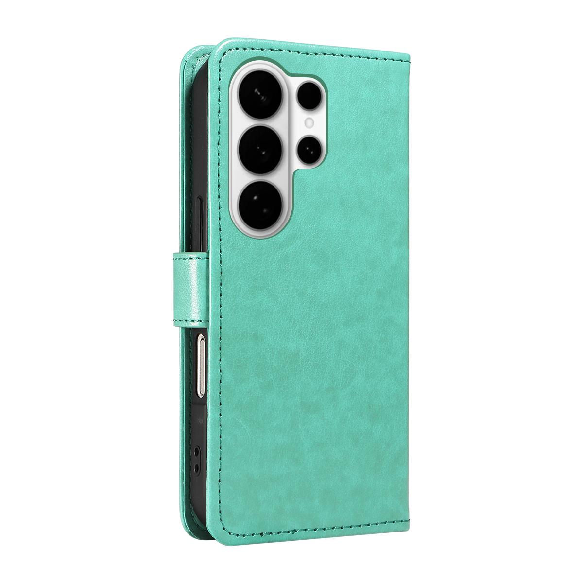 For Samsung Galaxy S26 Ultra 5G Cat and Bee Embossed Flip Leather Phone Case Wallet Cover with Card Slots Cash Pocket Magnetic Stand Protective Shockproof TPU PU Leather Case with Wrist Strap
