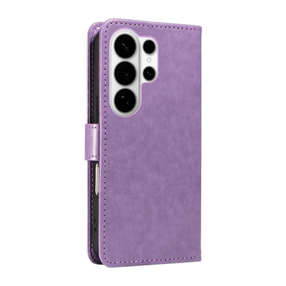 For Samsung Galaxy S26 Ultra 5G Cat and Bee Embossed Flip Leather Phone Case Wallet Cover with Card Slots Cash Pocket Magnetic Stand Protective Shockproof TPU PU Leather Case with Wrist Strap