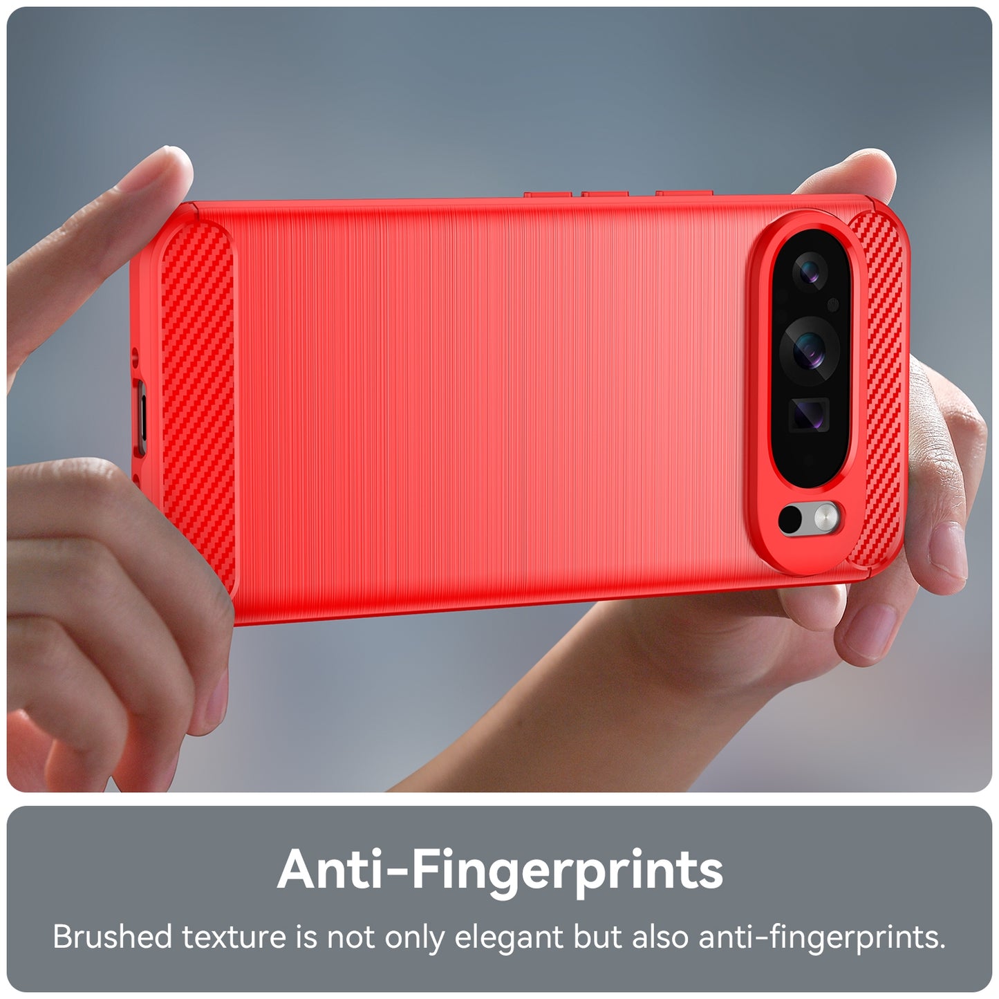 Google Pixel 9 Pro XL Carbon Fiber Brushed Texture TPU Protective Phone Case Shockproof Slim Cover