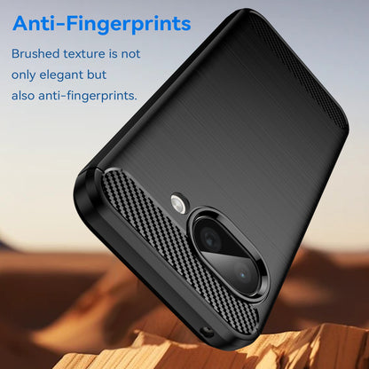Google Pixel 9a Carbon Fiber Brushed Texture TPU Protective Phone Case Shockproof Slim Cover