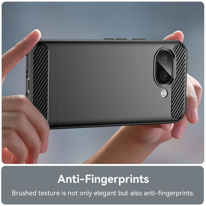 Google Pixel 9a Carbon Fiber Brushed Texture TPU Protective Phone Case Shockproof Slim Cover