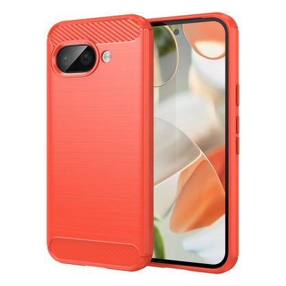 Google Pixel 9a Carbon Fiber Brushed Texture TPU Protective Phone Case Shockproof Slim Cover