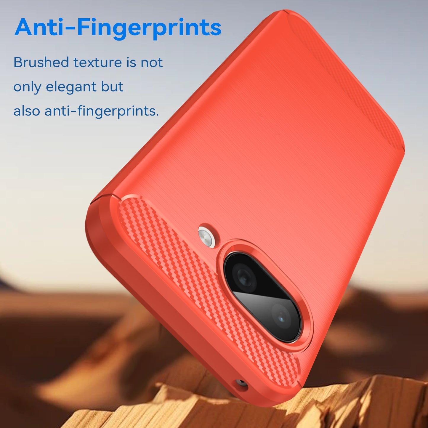Google Pixel 9a Carbon Fiber Brushed Texture TPU Protective Phone Case Shockproof Slim Cover