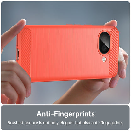 Google Pixel 9a Carbon Fiber Brushed Texture TPU Protective Phone Case Shockproof Slim Cover