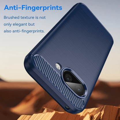 Google Pixel 9a Carbon Fiber Brushed Texture TPU Protective Phone Case Shockproof Slim Cover