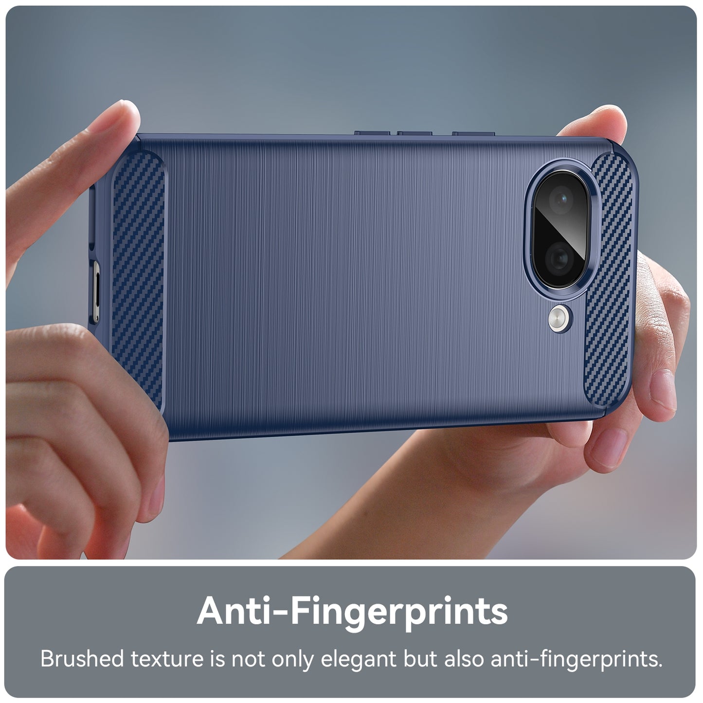 Google Pixel 9a Carbon Fiber Brushed Texture TPU Protective Phone Case Shockproof Slim Cover