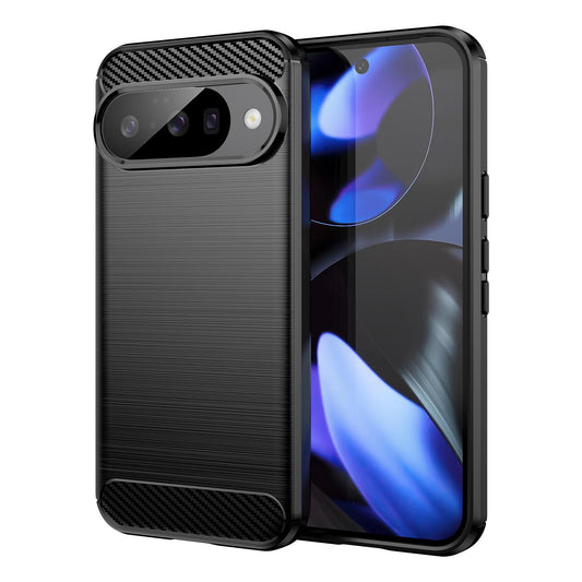 Google Pixel 10 Carbon Fiber Brushed Texture TPU Protective Phone Case Shockproof Slim Cover