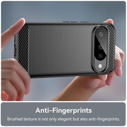 Google Pixel 10 Pro Carbon Fiber Brushed Texture TPU Protective Phone Case Shockproof Slim Cover