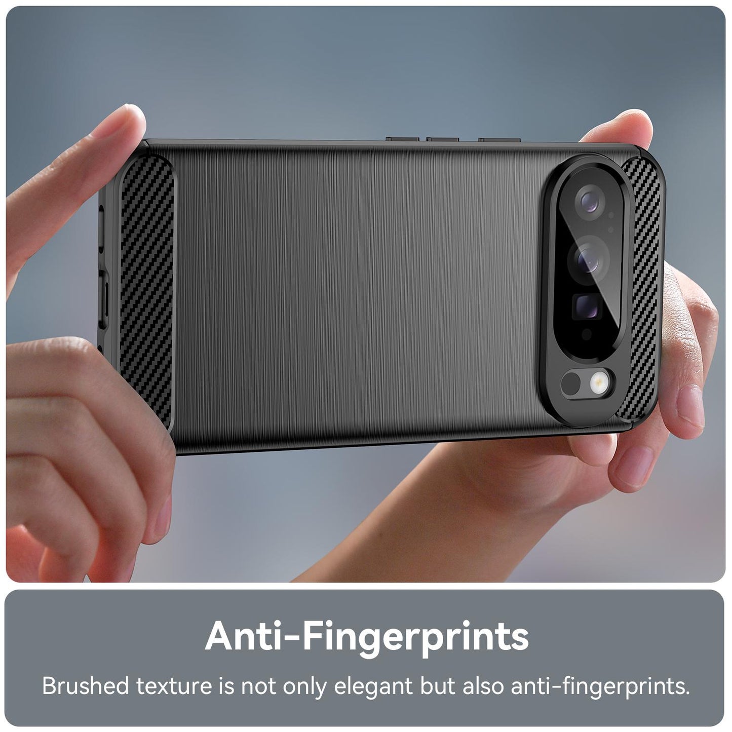 Google Pixel 10 Pro XL Carbon Fiber Brushed Texture TPU Protective Phone Case Shockproof Slim Cover