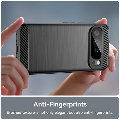 Google Pixel 10 Pro XL Carbon Fiber Brushed Texture TPU Protective Phone Case Shockproof Slim Cover