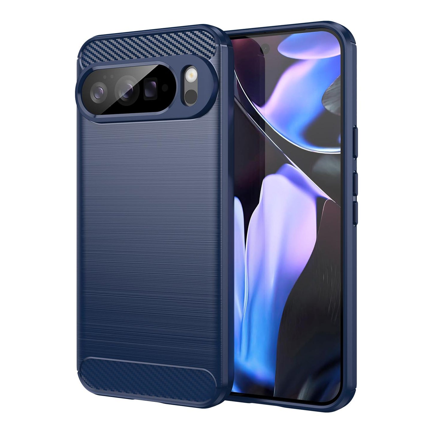 Google Pixel 10 Pro XL Carbon Fiber Brushed Texture TPU Protective Phone Case Shockproof Slim Cover