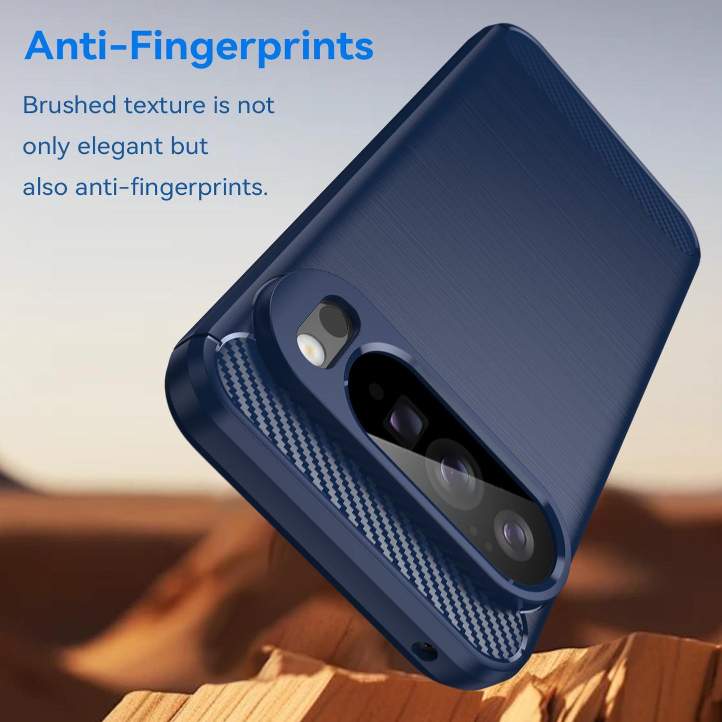 Google Pixel 10 Pro XL Carbon Fiber Brushed Texture TPU Protective Phone Case Shockproof Slim Cover