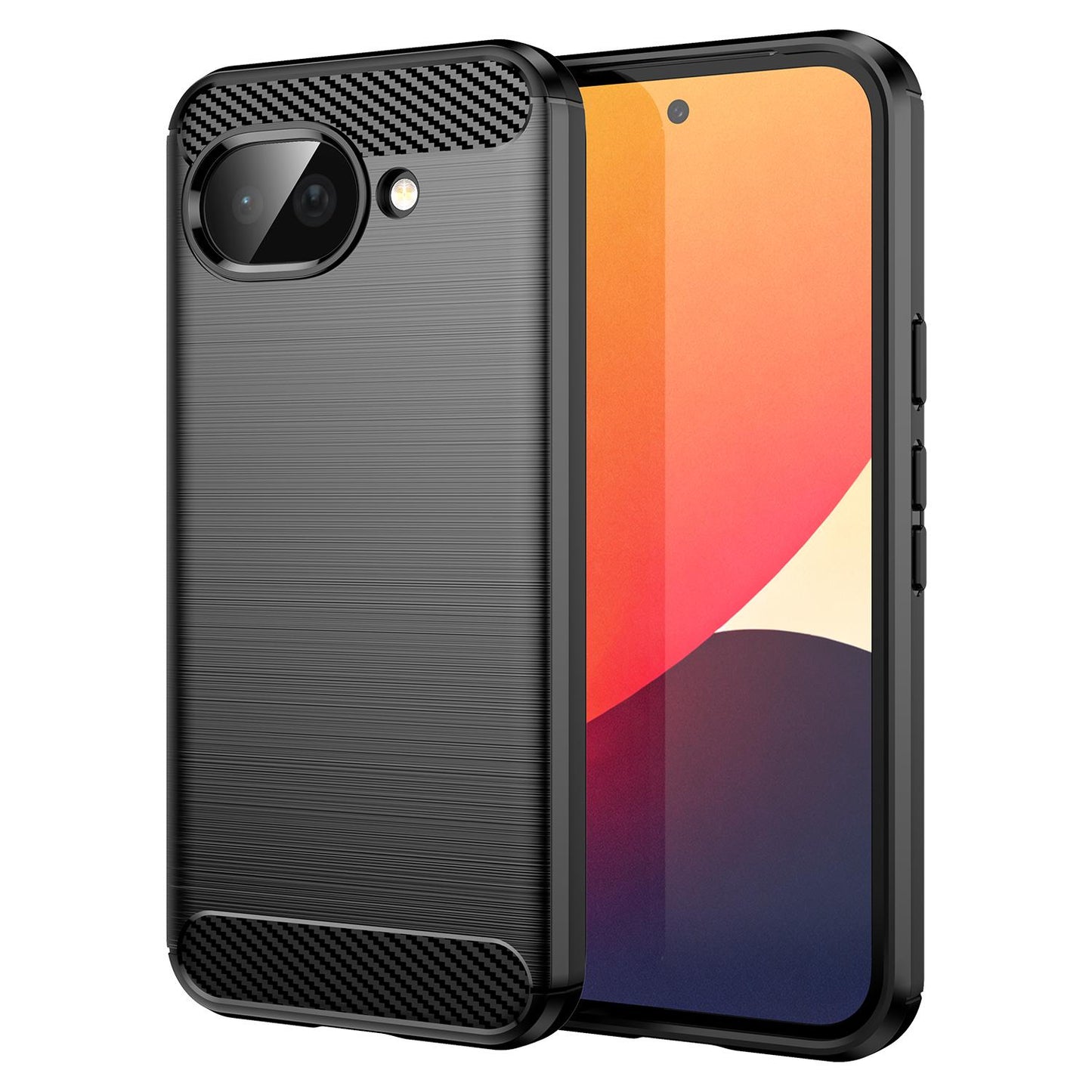 Google Pixel 10a Carbon Fiber Brushed Texture TPU Protective Phone Case Shockproof Slim Cover