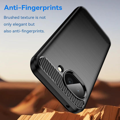 Google Pixel 10a Carbon Fiber Brushed Texture TPU Protective Phone Case Shockproof Slim Cover