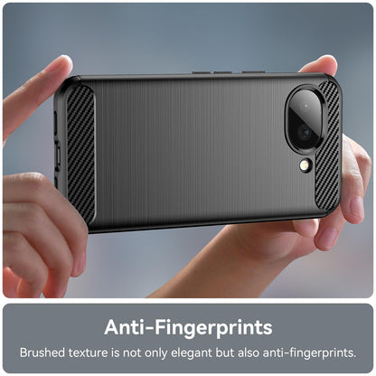 Google Pixel 10a Carbon Fiber Brushed Texture TPU Protective Phone Case Shockproof Slim Cover