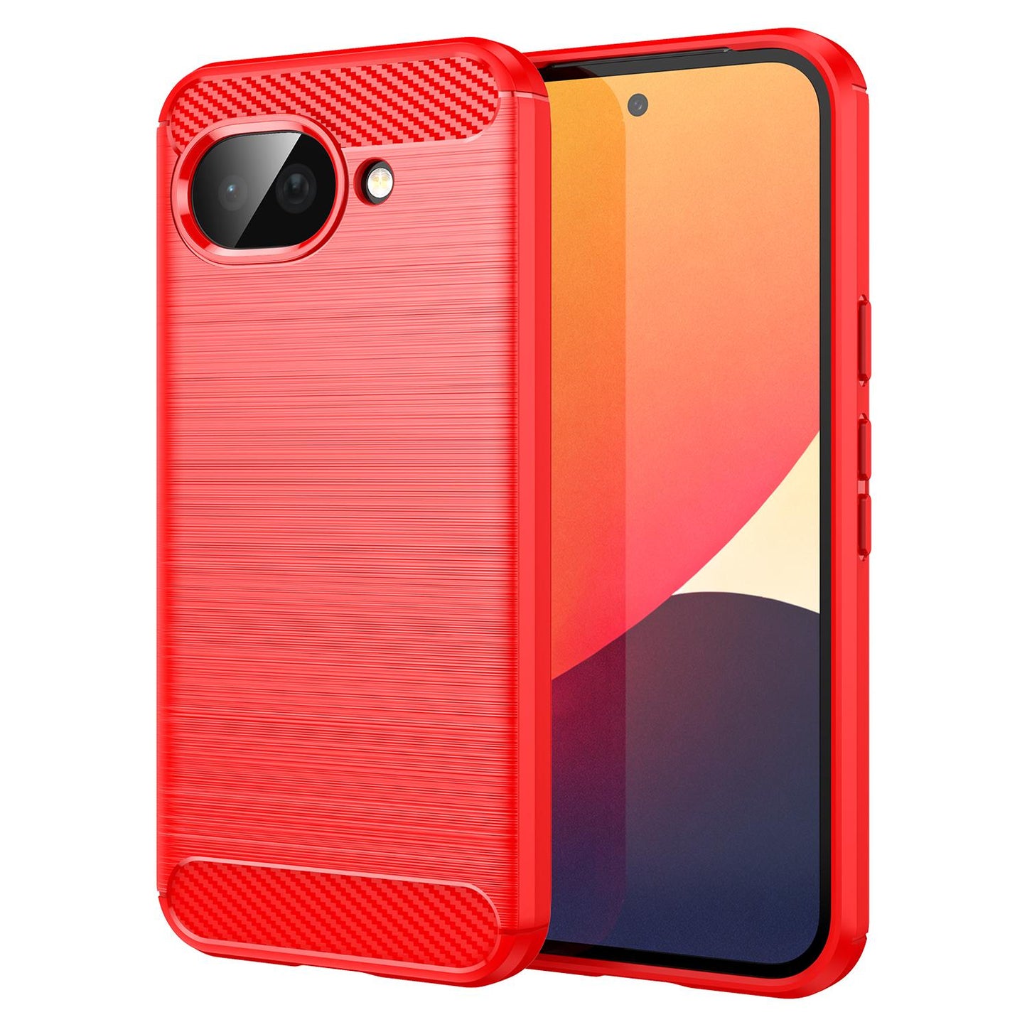 Google Pixel 10a Carbon Fiber Brushed Texture TPU Protective Phone Case Shockproof Slim Cover