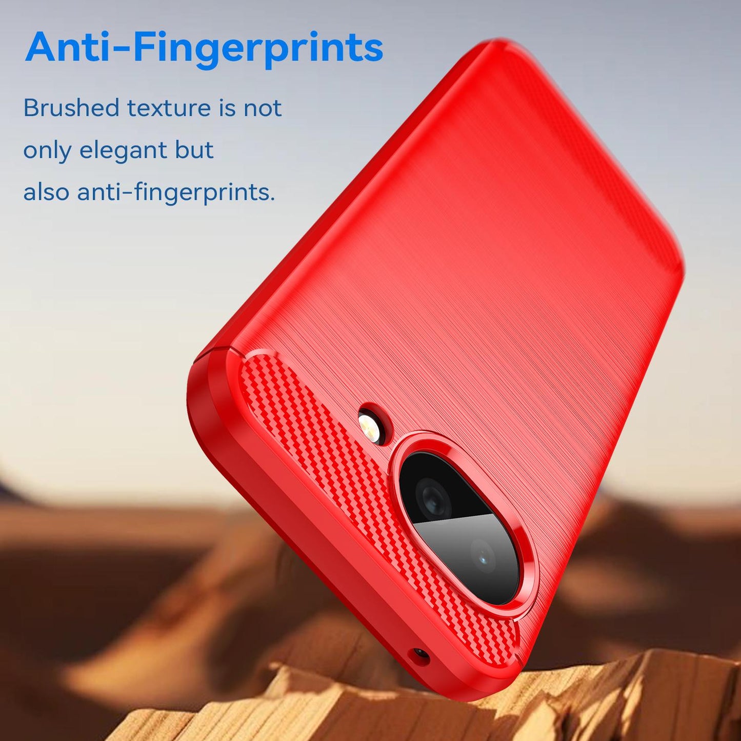 Google Pixel 10a Carbon Fiber Brushed Texture TPU Protective Phone Case Shockproof Slim Cover