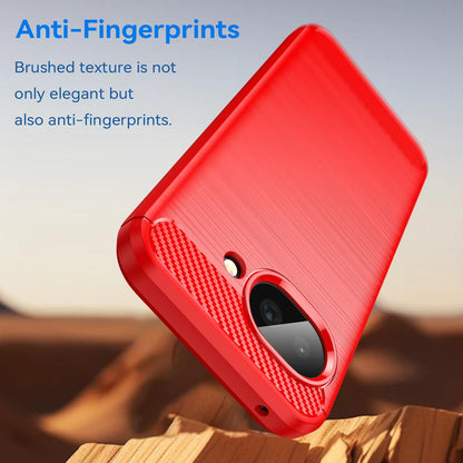 Google Pixel 10a Carbon Fiber Brushed Texture TPU Protective Phone Case Shockproof Slim Cover