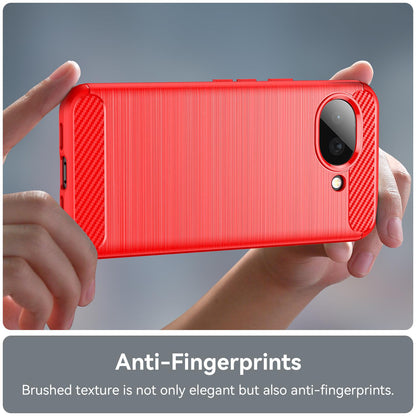 Google Pixel 10a Carbon Fiber Brushed Texture TPU Protective Phone Case Shockproof Slim Cover