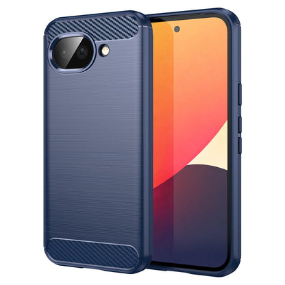 Google Pixel 10a Carbon Fiber Brushed Texture TPU Protective Phone Case Shockproof Slim Cover