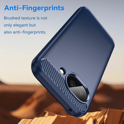 Google Pixel 10a Carbon Fiber Brushed Texture TPU Protective Phone Case Shockproof Slim Cover