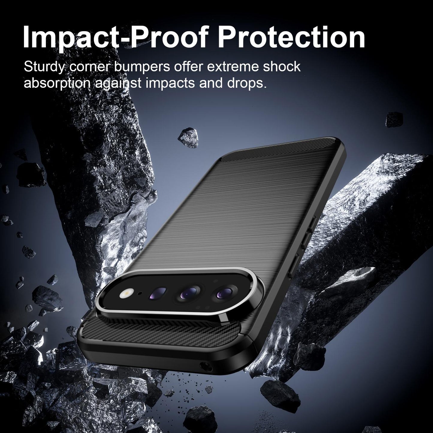 Google Pixel 11 Pro XL Carbon Fiber Brushed Texture TPU Protective Phone Case Shockproof Slim Cover