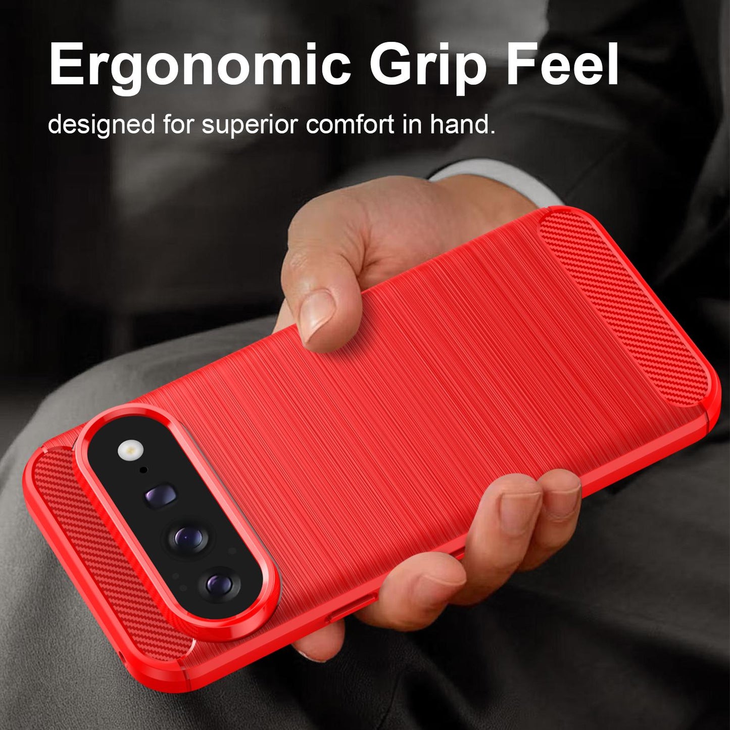 Google Pixel 11 Pro XL Carbon Fiber Brushed Texture TPU Protective Phone Case Shockproof Slim Cover
