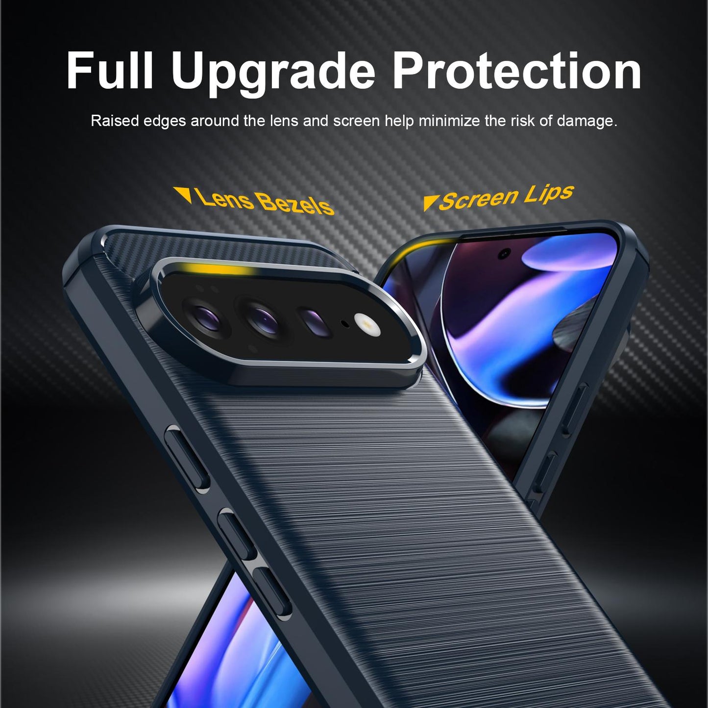 Google Pixel 11 Pro XL Carbon Fiber Brushed Texture TPU Protective Phone Case Shockproof Slim Cover