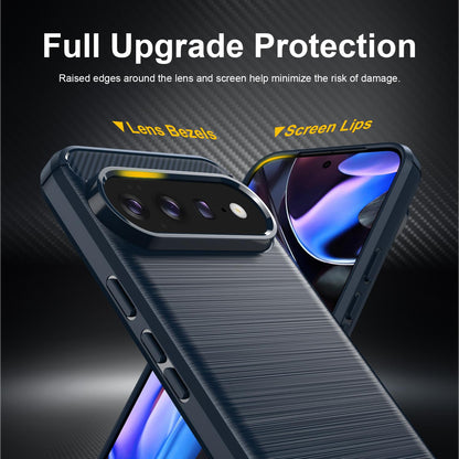 Google Pixel 11 Pro XL Carbon Fiber Brushed Texture TPU Protective Phone Case Shockproof Slim Cover