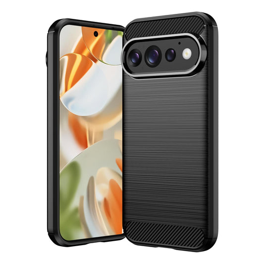 Google Pixel 11 Carbon Fiber Brushed Texture TPU Protective Phone Case Shockproof Slim Cover