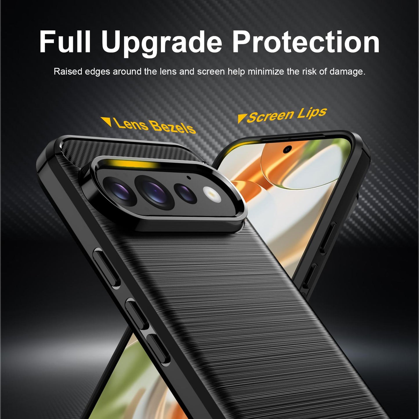 Google Pixel 11 Carbon Fiber Brushed Texture TPU Protective Phone Case Shockproof Slim Cover