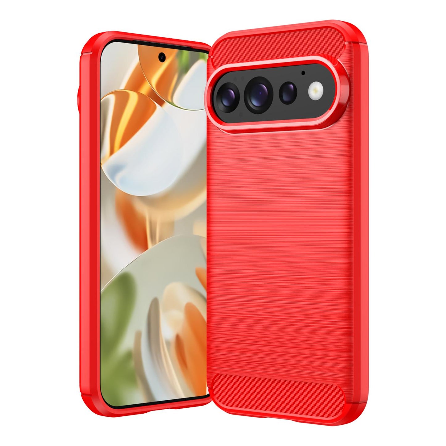 Google Pixel 11 Carbon Fiber Brushed Texture TPU Protective Phone Case Shockproof Slim Cover