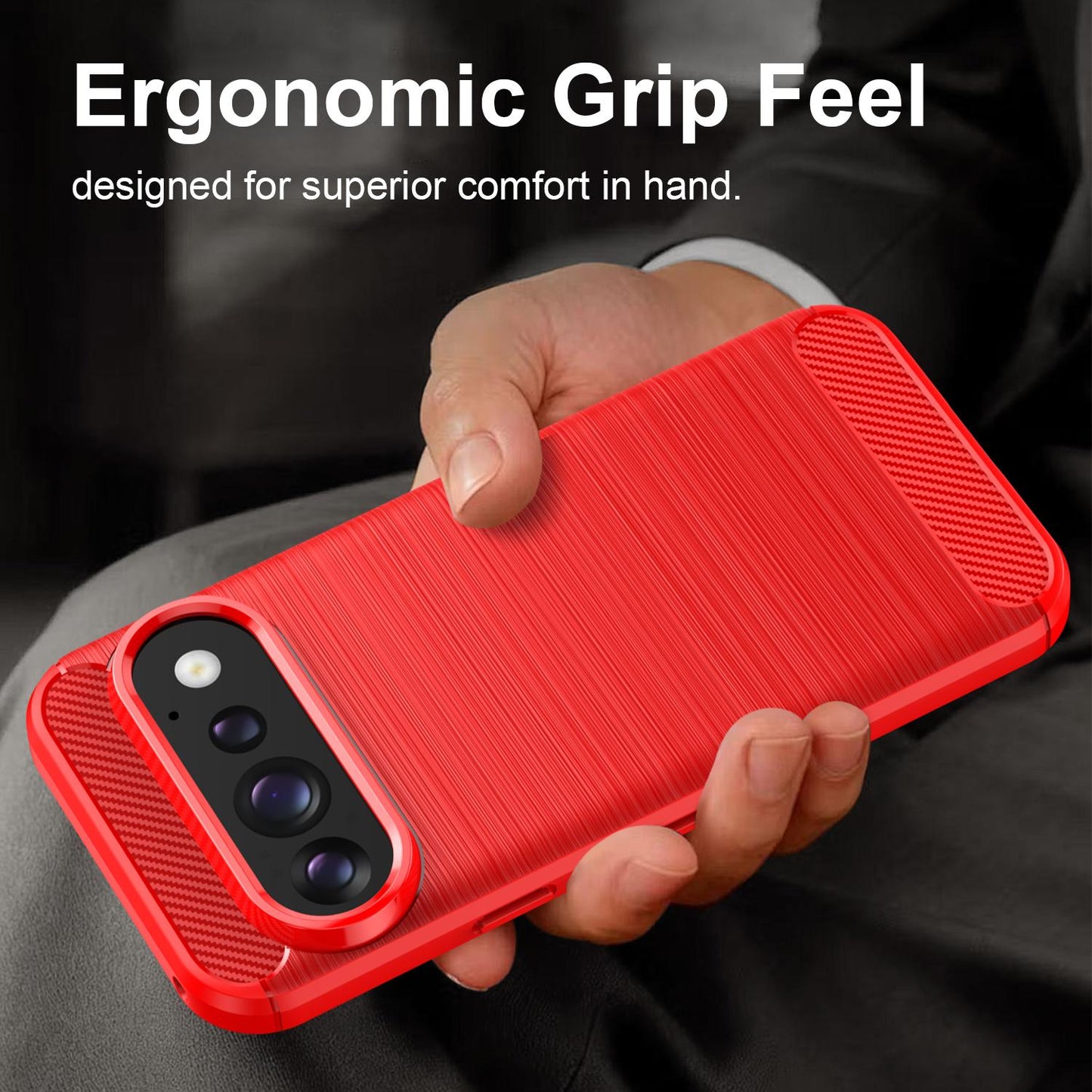 Google Pixel 11 Carbon Fiber Brushed Texture TPU Protective Phone Case Shockproof Slim Cover