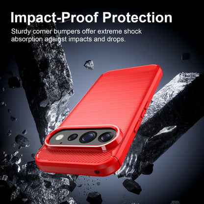Google Pixel 11 Carbon Fiber Brushed Texture TPU Protective Phone Case Shockproof Slim Cover