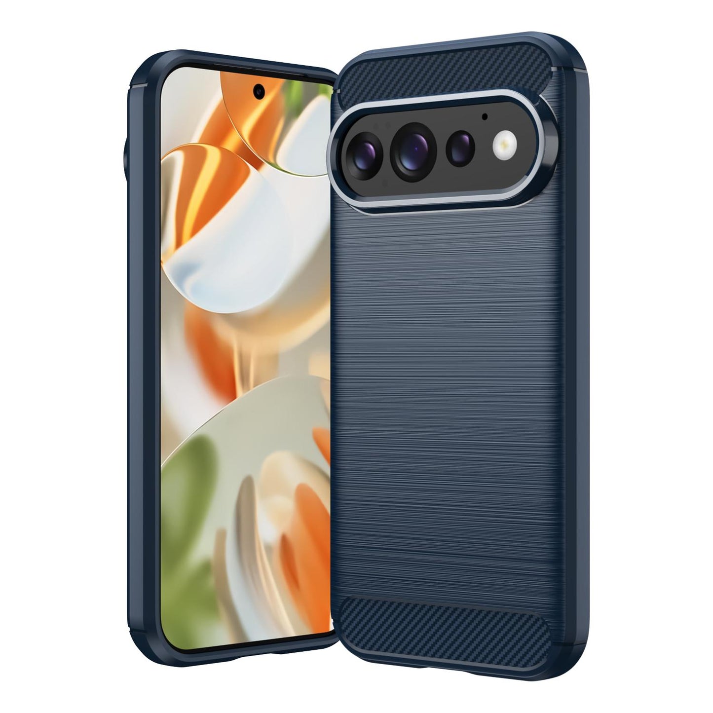 Google Pixel 11 Carbon Fiber Brushed Texture TPU Protective Phone Case Shockproof Slim Cover