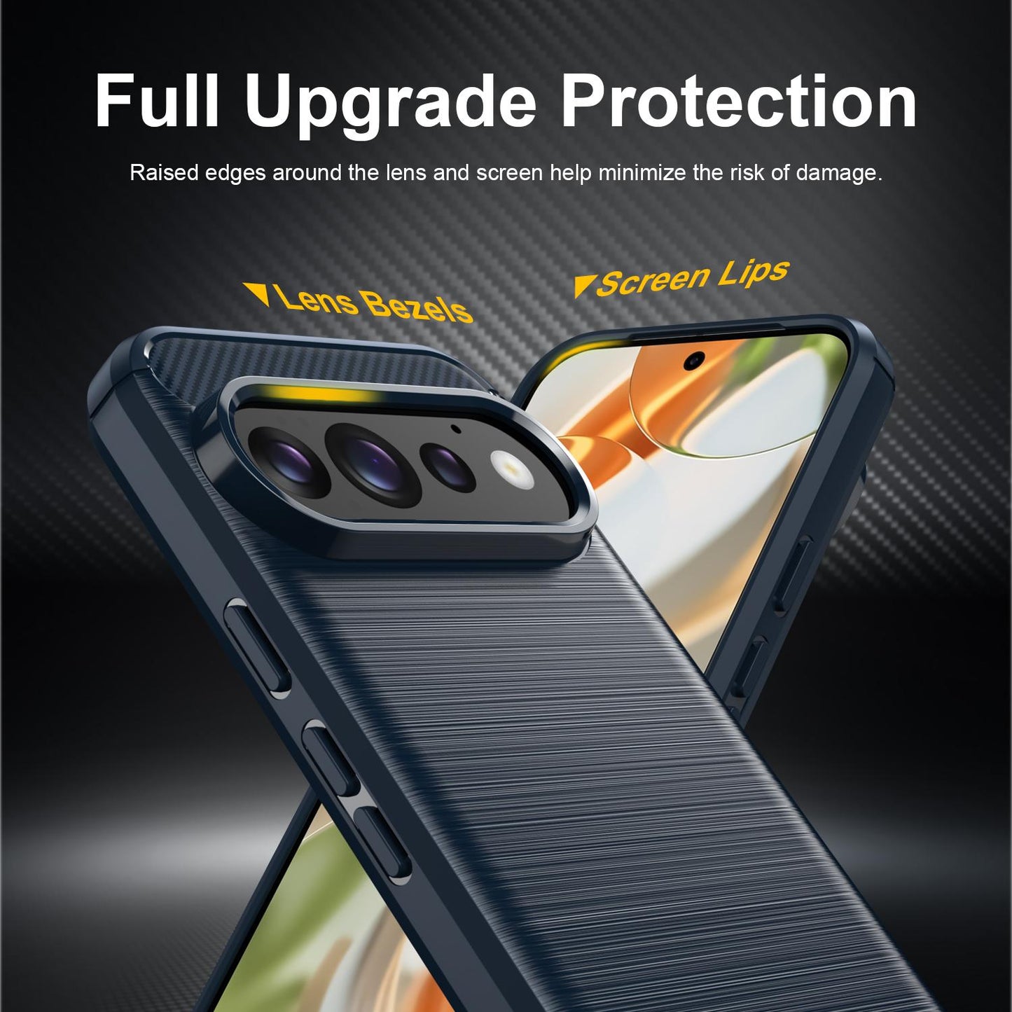 Google Pixel 11 Carbon Fiber Brushed Texture TPU Protective Phone Case Shockproof Slim Cover