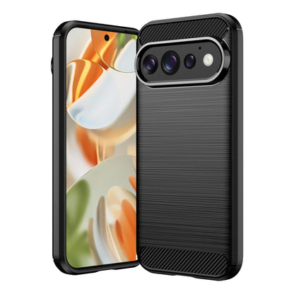 Google Pixel 11 Pro Carbon Fiber Brushed Texture TPU Protective Phone Case Shockproof Slim Cover