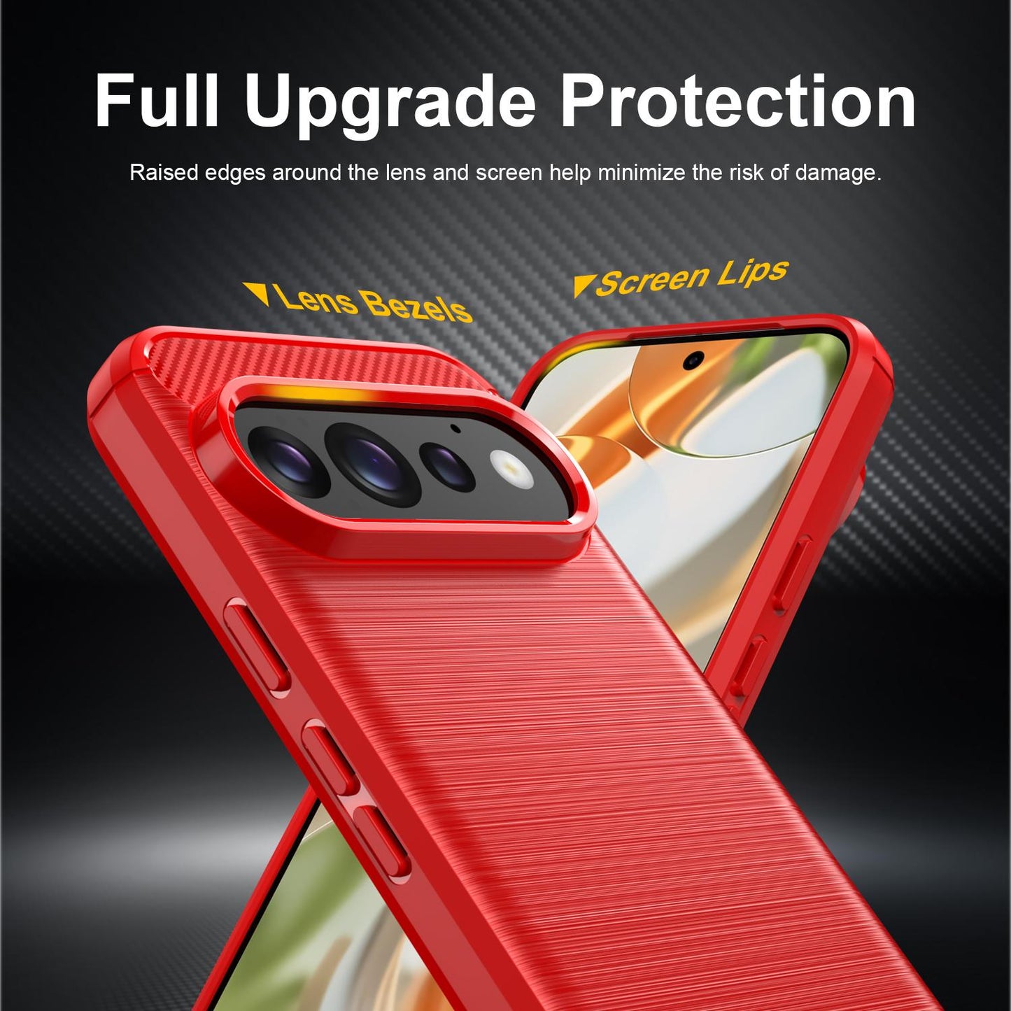 Google Pixel 11 Pro Carbon Fiber Brushed Texture TPU Protective Phone Case Shockproof Slim Cover