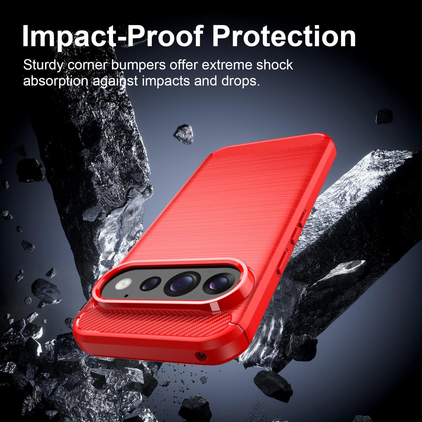 Google Pixel 11 Pro Carbon Fiber Brushed Texture TPU Protective Phone Case Shockproof Slim Cover