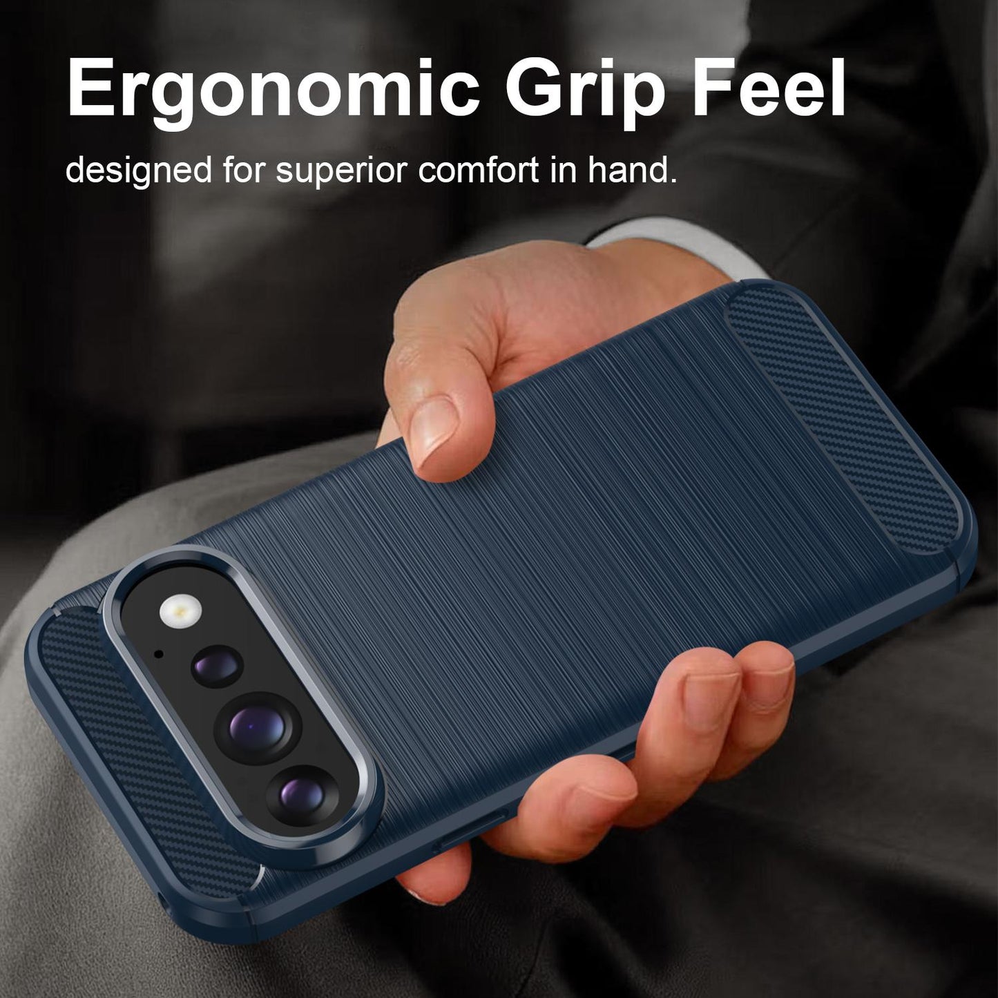 Google Pixel 11 Pro Carbon Fiber Brushed Texture TPU Protective Phone Case Shockproof Slim Cover