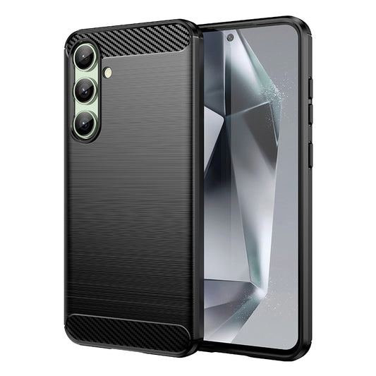 Samsung Galaxy S24 FE 5G Carbon Fibre Brushed Texture TPU Protective Phone Case Shockproof Slim Cover