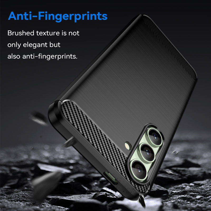 Samsung Galaxy S24 FE 5G Carbon Fibre Brushed Texture TPU Protective Phone Case Shockproof Slim Cover