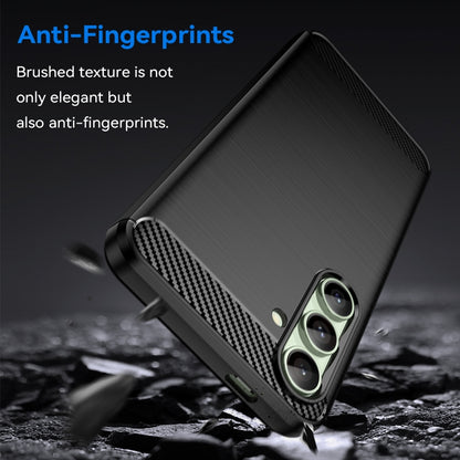 Samsung Galaxy S24 FE 5G Carbon Fibre Brushed Texture TPU Protective Phone Case Shockproof Slim Cover