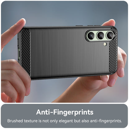 Samsung Galaxy S24 FE 5G Carbon Fibre Brushed Texture TPU Protective Phone Case Shockproof Slim Cover