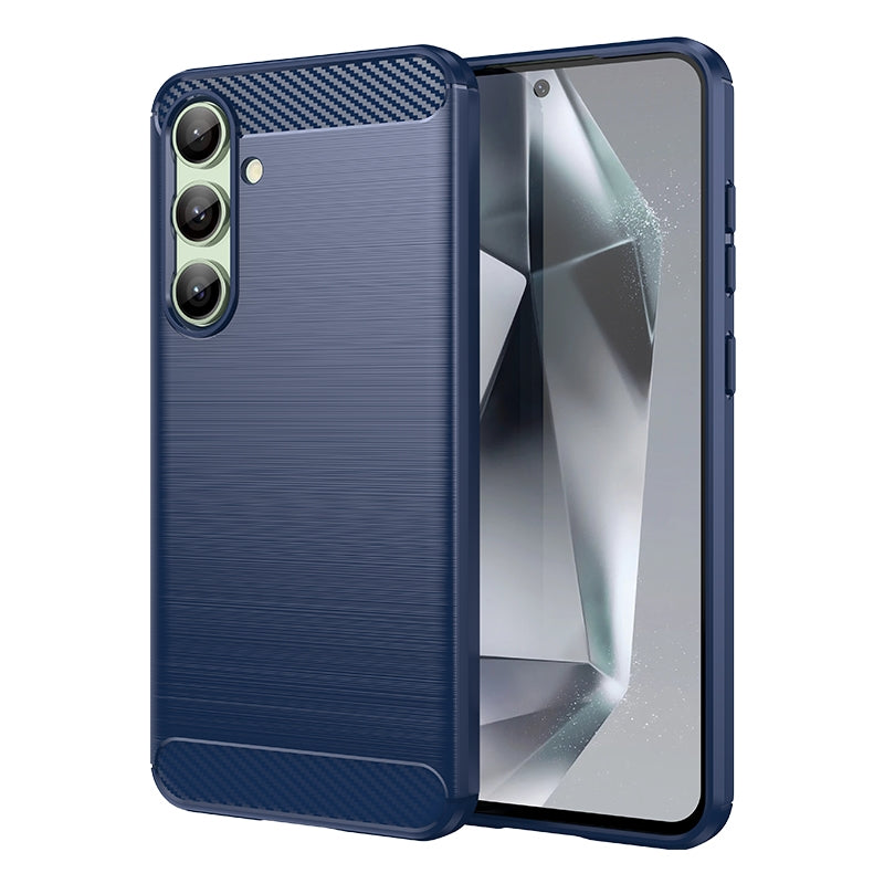 Samsung Galaxy S24 FE 5G Carbon Fibre Brushed Texture TPU Protective Phone Case Shockproof Slim Cover