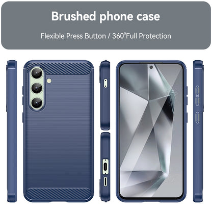 Samsung Galaxy S24 FE 5G Carbon Fibre Brushed Texture TPU Protective Phone Case Shockproof Slim Cover