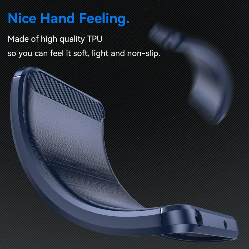 Samsung Galaxy S24 FE 5G Carbon Fiber Brushed Texture TPU Protective Phone Case Shockproof Slim Cover