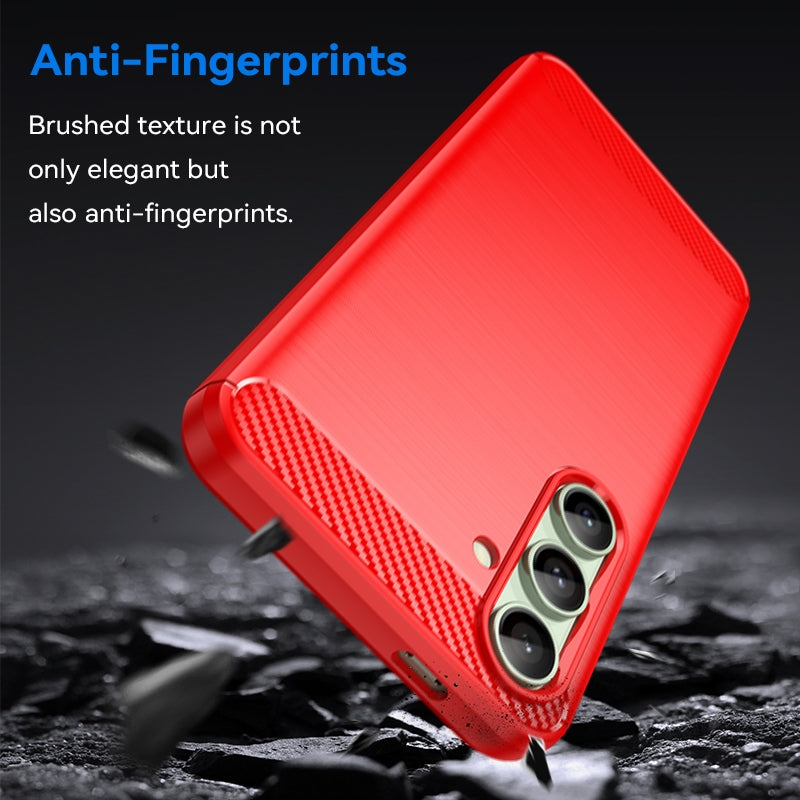 Samsung Galaxy S24 FE 5G Carbon Fibre Brushed Texture TPU Protective Phone Case Shockproof Slim Cover