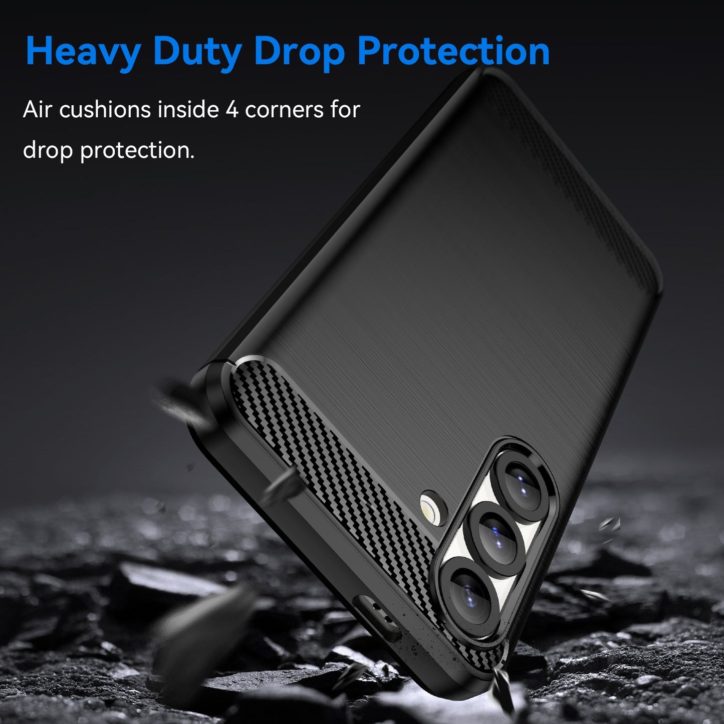 Samsung Galaxy S25 5G Carbon Fibre Brushed Texture TPU Protective Phone Case Shockproof Slim Cover