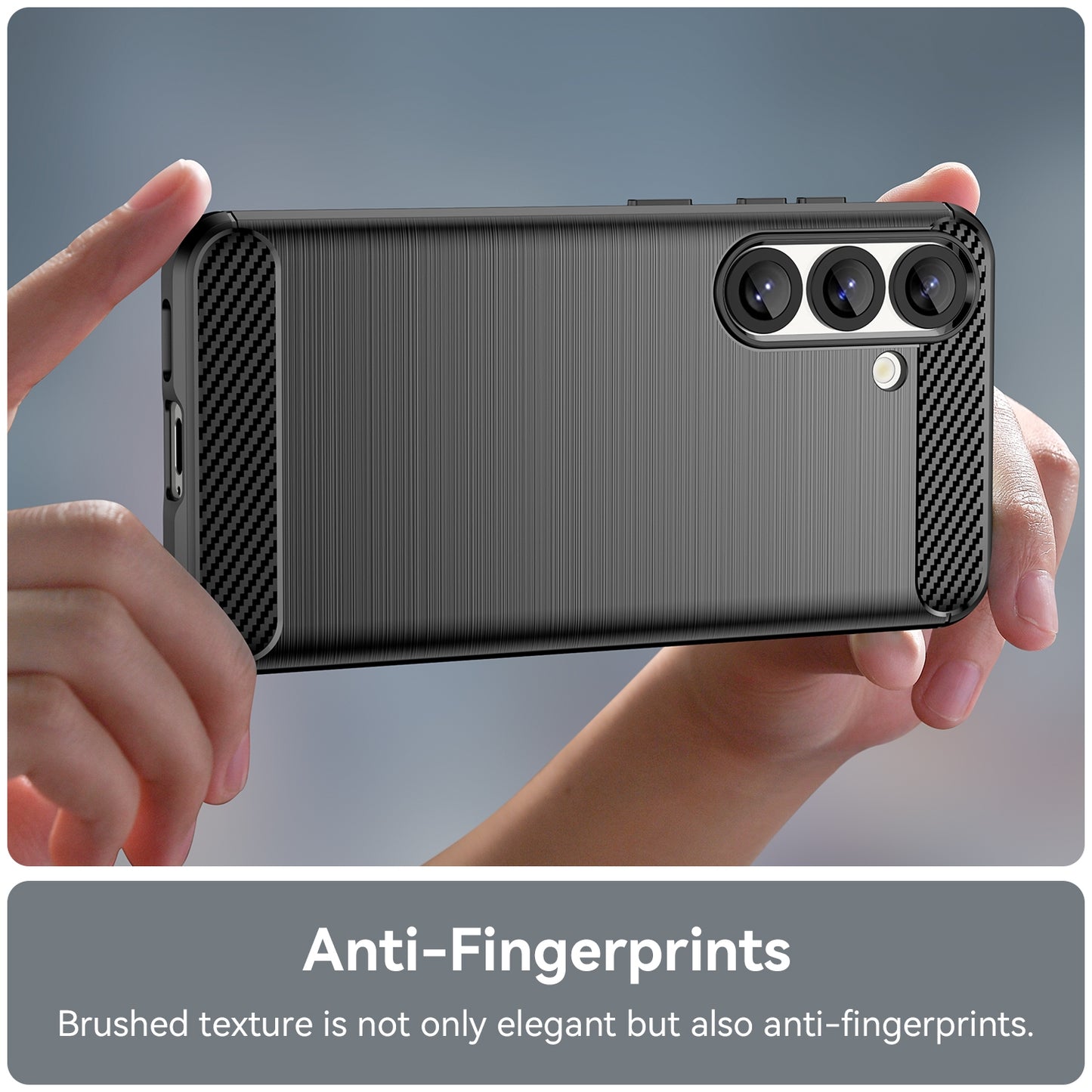 Samsung Galaxy S25 5G Carbon Fibre Brushed Texture TPU Protective Phone Case Shockproof Slim Cover